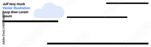 Design templates, web backgrounds, creative layouts, minimal art, presentation , communication visuals. Cloud graphic and horizontal lines with placeholder text. Design templates and web backgrounds
