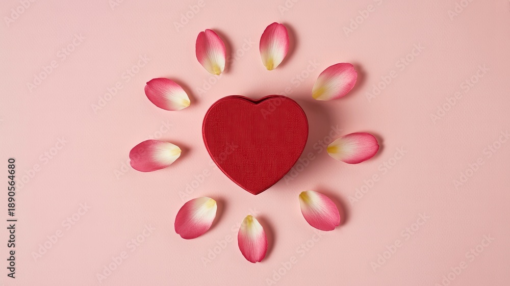 Obraz premium Heart surrounded by pink petals