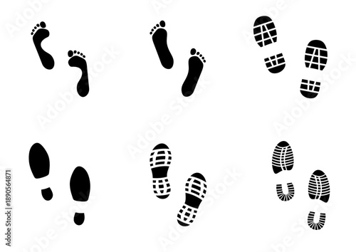 Shoe and Foot Print Footstep Trail Illustration Representing Walking Path, Direction, Journey and Progress as - Vektor, png, isolated, transparent background