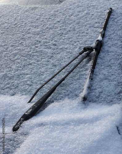 Frozen windshield wiper