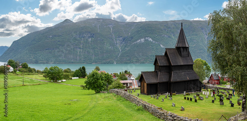 Famous nordic stave church in Urnes, world heritage site