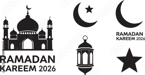 Ramadan kareem 2026 celebration Vector