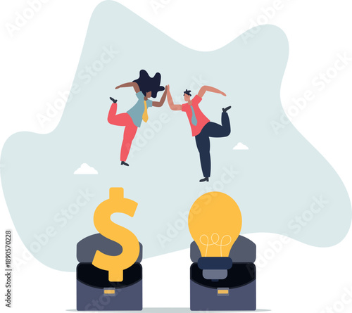 Collaboration between an investor and the person who came up with the idea.