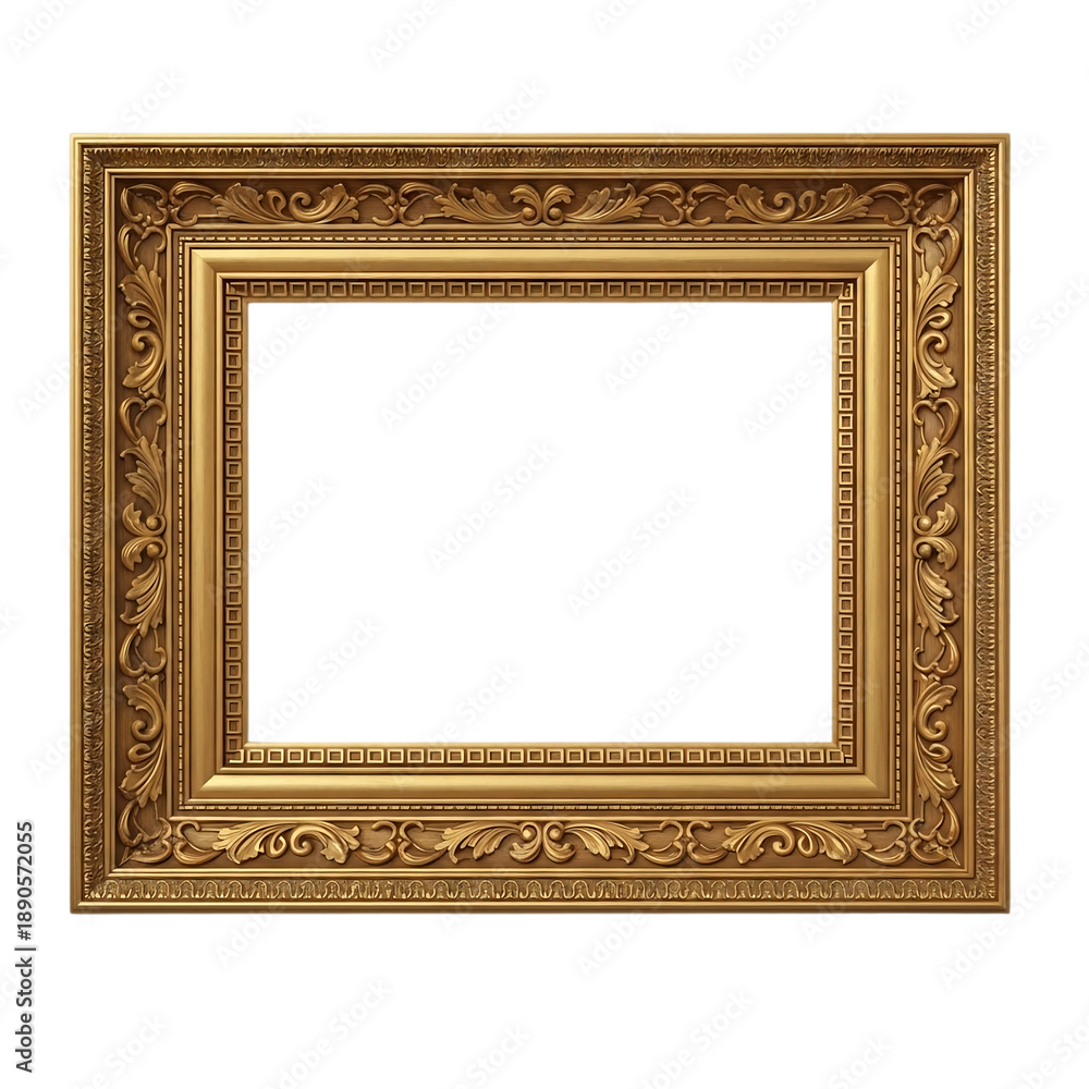 Fototapeta premium Golden ornate frame decorative art