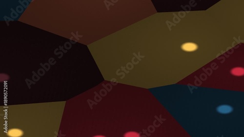 Abstract geometric shapes with colorful dots, modern artistic background design.