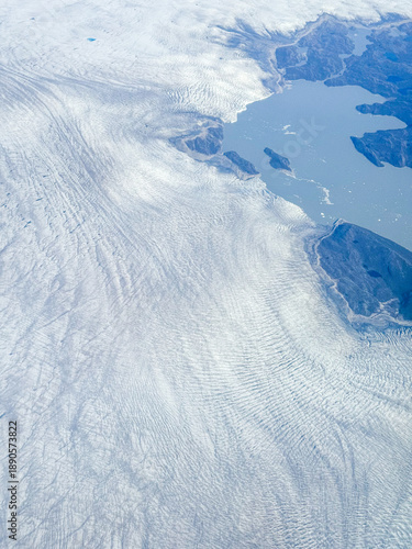 Aerial View of the Greenland Ice Sheet and Arctic Landscape