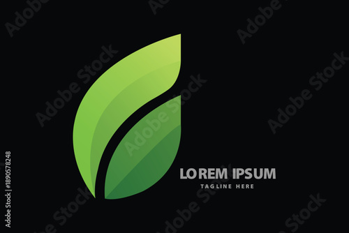 Green Leaf Eco Nature Organic Growth Plant Symbol Vector logo template