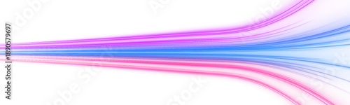 Neon swirl trails create an illusion of rapid movement and flow. Bright light lines twist like a comet in motion. Abstract futuristic speed background in vector style.