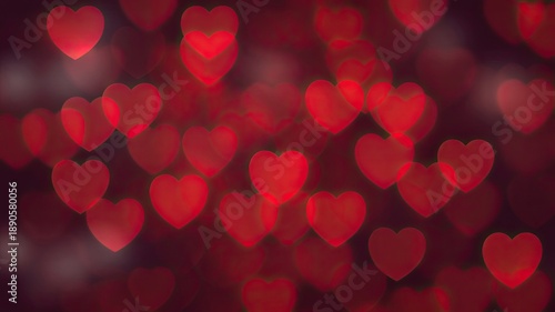 Blurred red hearts background 