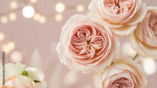 Delicate pink roses in soft light 