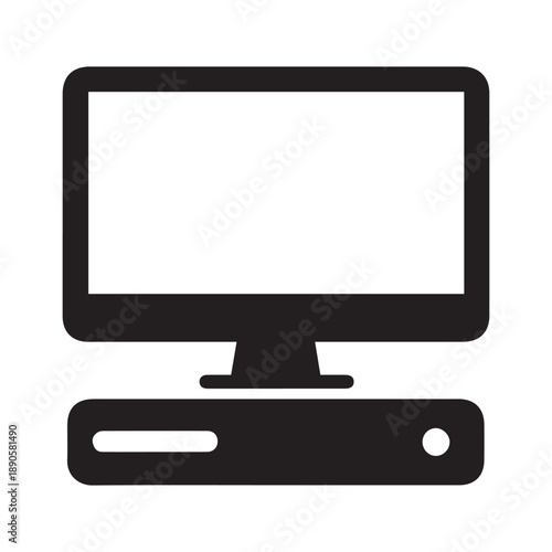 Aid Energy Conservation Sign - Computer Shutdown Icon for Office Sustainability and Power Saving