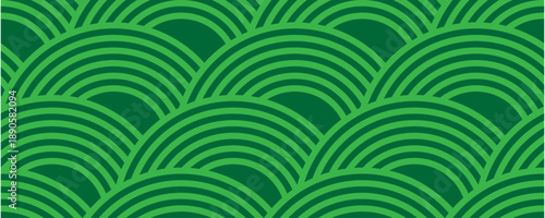 Green vineyard seamless texture. Wavy organic lines of grape fields, eco farm abstract striped landscape, natural agriculture botanical vector background for rustic decor and packaging