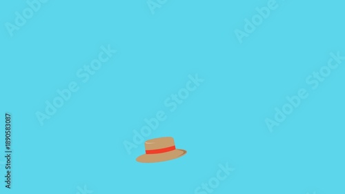 hat throwing high in the air, winner and success concept animation on transparent background