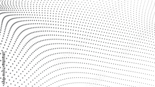 Abstract grey halftone grid wave with structured dot lines for architectural and modern industrial design layouts