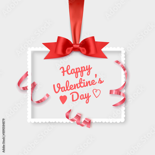 Happy Valentine's Day greeting card, Cute love sale flyer template, poster, label, ad, copy space vector illustration