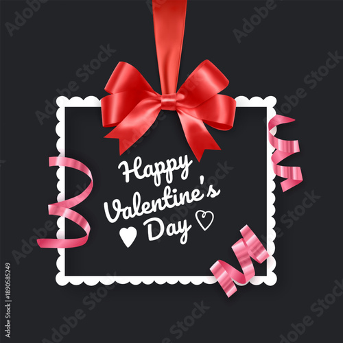 Happy Valentine's Day greeting card, Cute love sale flyer template, poster, label, ad, copy space vector illustration