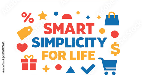 Smart Simplicity Design. Clean modern holiday banner illustration bold holiday SALE and savings concept built around clarity and