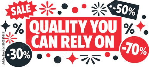 Reliable Holiday Sale. Seasonal holiday banner with promotional slogan bold holiday SALE promotion focused on proven excellence