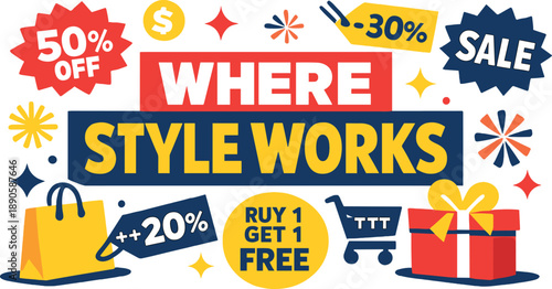 Bold Holiday Sale. Modern holiday banner with short greeting slogan bold holiday SALE banner blending fashion and functionality,