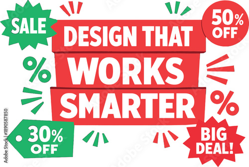 Smart Design Sale. Seasonal holiday banner with promotional slogan bold holiday SALE promotion focused on proven design