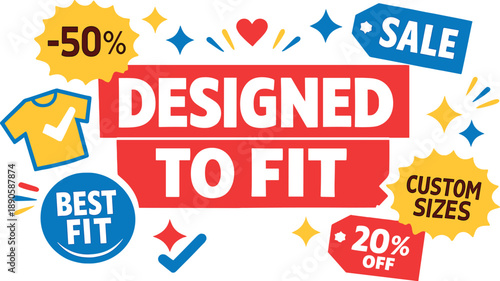 Holiday Sale Design. Modern holiday banner with short greeting slogan bold holiday SALE banner highlighting perfect fit and