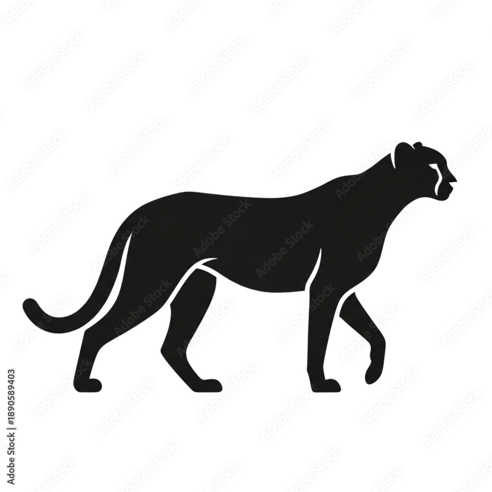 Fototapeta premium Black Panther Silhouette Walking Icon