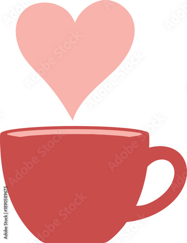 cup of coffee and tea with heart on saucer vector illustration