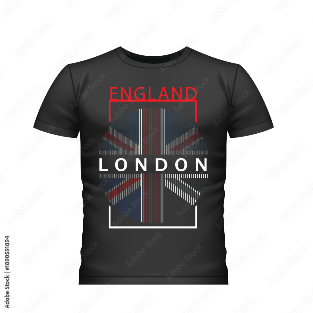 Fototapeta premium circle uk flag london england vector illustration t shirt design 