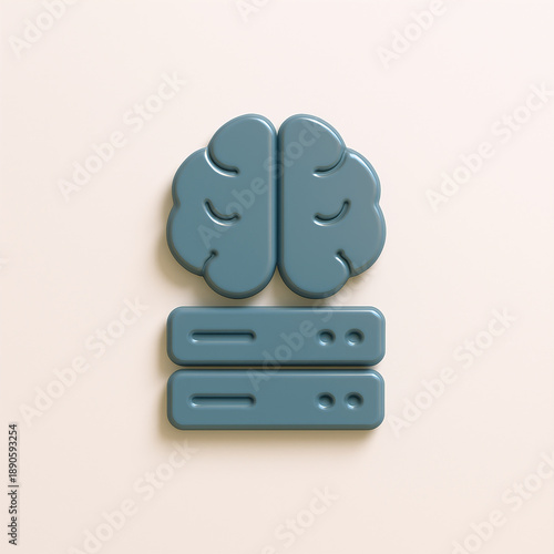 AI Data Processing Hub 3D Icon