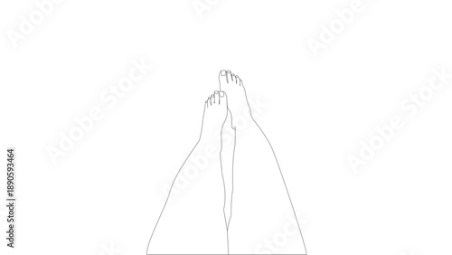 Illustration of female bare feet