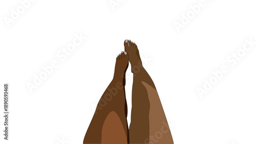 Illustration of female bare feet