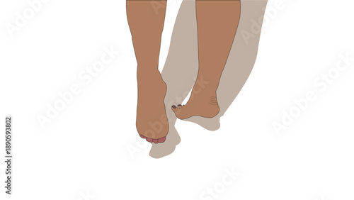 Illustration of female bare feet