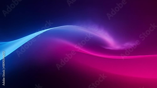 Abstract wave design with blue and pink colors on dark background  