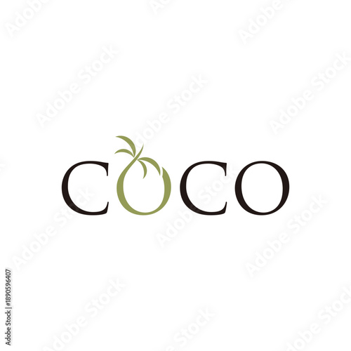 coco logo design, palm symbol icon vector template