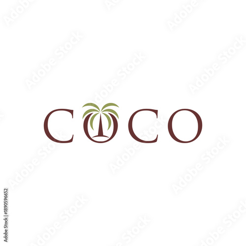 coco logo design, palm symbol icon vector