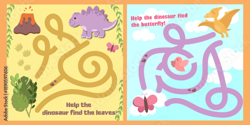 Dinosaur Maze set Game for Kids