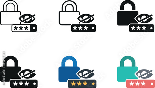 Image Generation. Digital security symbol portraying a closed padlock paired with concealed access indicators that suggest