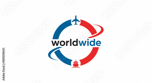 Global travel and transportation logo symbol.