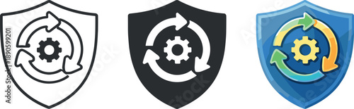 Image Generation. Maintaining operations illustrated by a shielded workflow loop icon conveying protection of ongoing processes