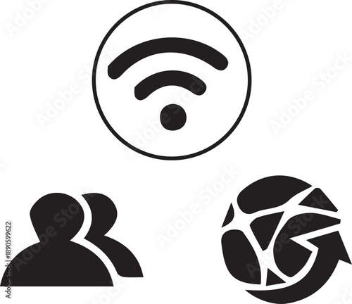 WiFi Connection Signal Speed Test Icon in Circle