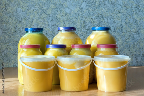 Honey in different containers