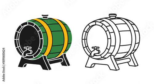 Barrel beer wooden illustration drink alcohol