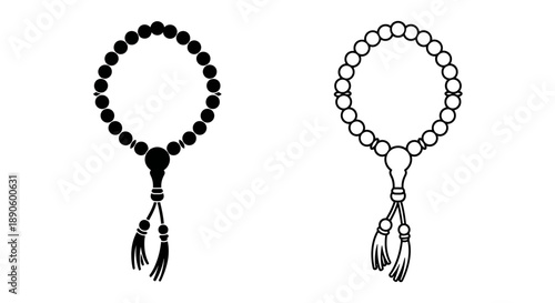 Black and white prayer beads islamic misbaha design