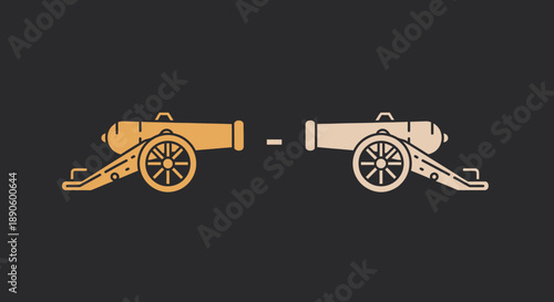 Historical cannon icon design