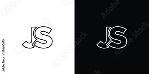Letter J and S, JS logo design template. Minimal monogram initial based logotype.