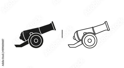 Historical cannon military weapon icon design