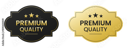 Luxury Black and Gold Premium Quality Badges for Elegant Branding