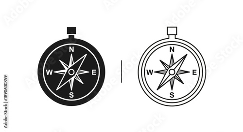 Compass navigation directional symbols