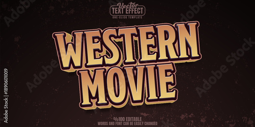 Western editable text effect, customizable cowboy and rodeo 3d font style