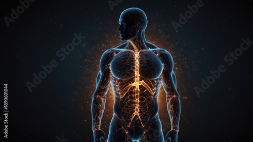 Abstract Human Body Medical and Healthcare Visualization